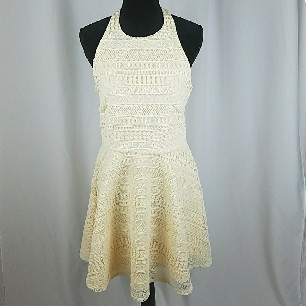 The Vanity Room women M cream Geo halter sleeveles